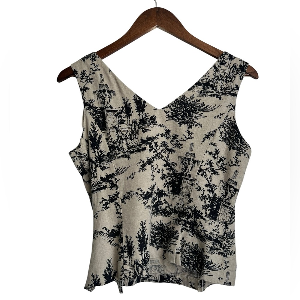 Scarlett Women’s Sleeveless Top Side Zip Linen Blend  - SZ: 7/8 - Picture 2 of 7